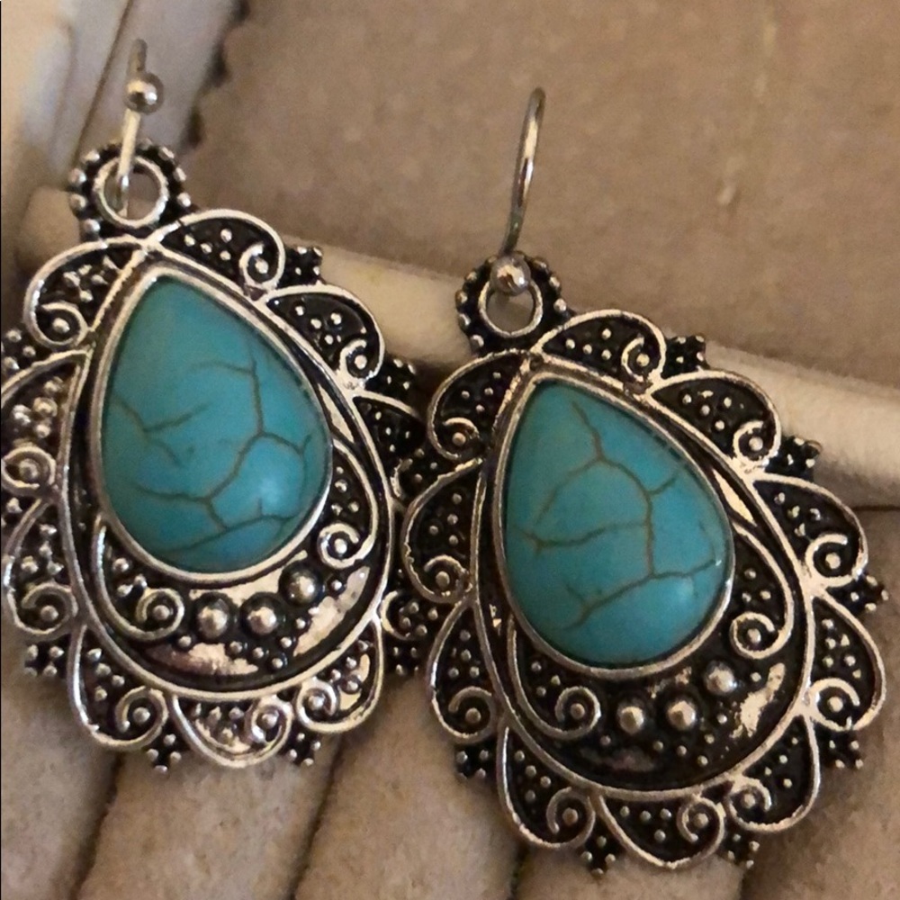 Silver and Turquoise fashion earrings